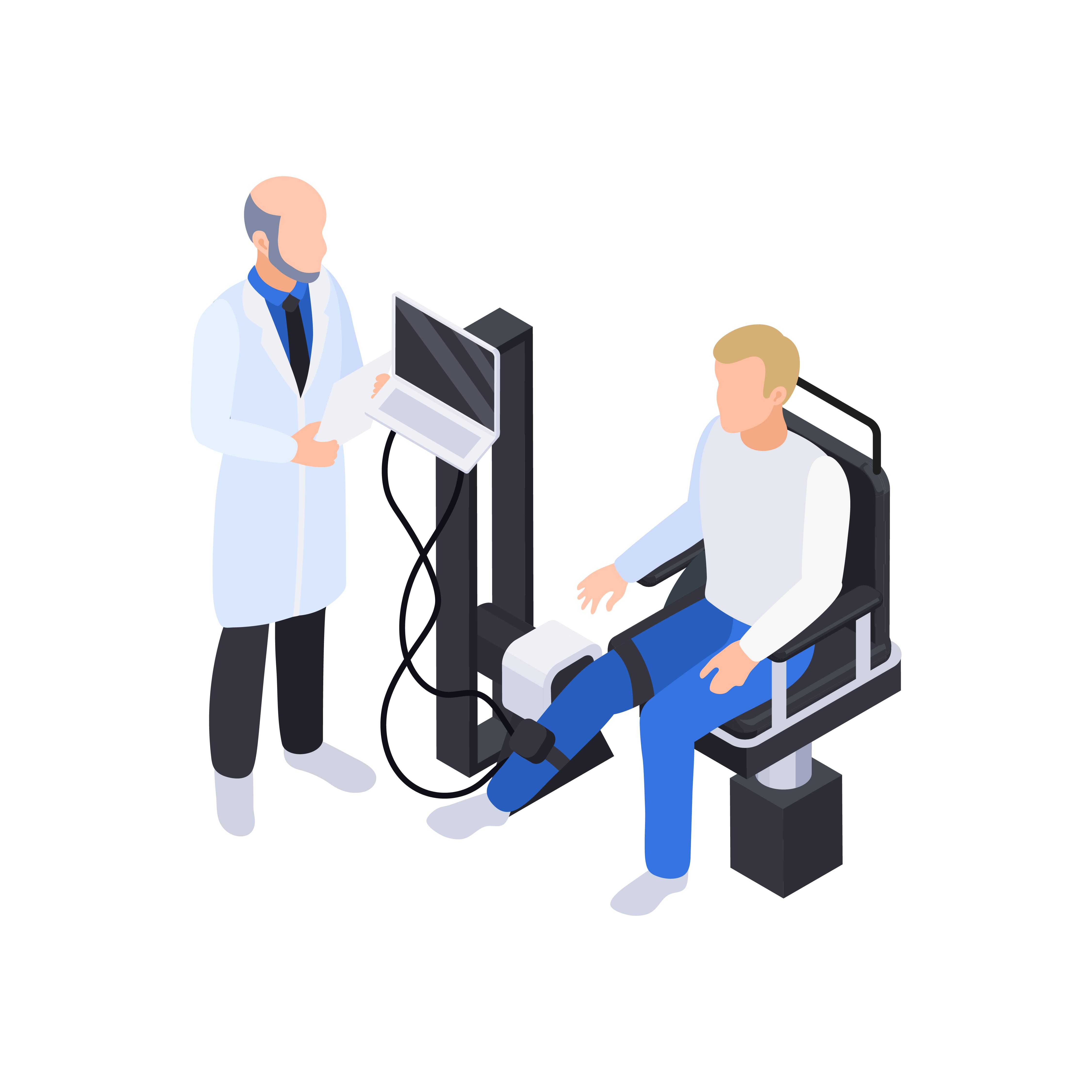 Illustration image of a person undergoing a body composition test